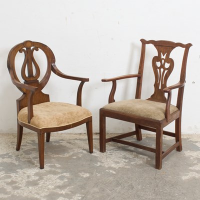 Lot 337 - Chippendale Style Walnut Armchair