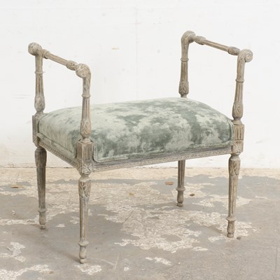 Lot 117 - Swedish 19th Century Style Grey Painted Stool