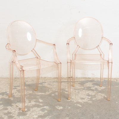 Lot 336 - Pair of Kartell Pink Ghost Chairs