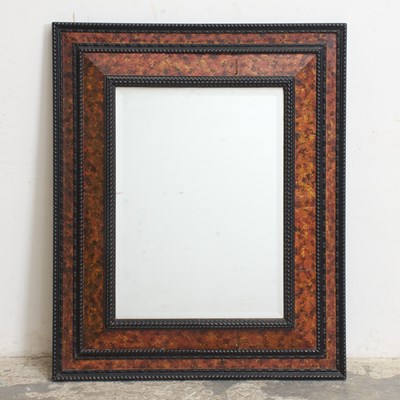 Lot 101 - William and Mary Style Faux Tortoise Painted Wood Mirror