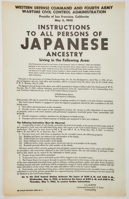 Lot 70 - World War II Japanese Internment broadside poster