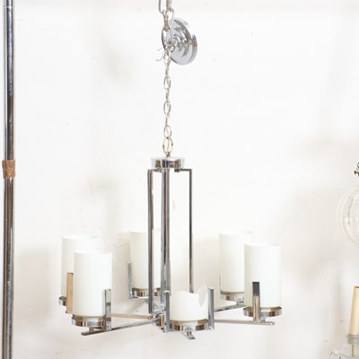 Lot 375 - Mid Century Modern Style Chrome Chandelier