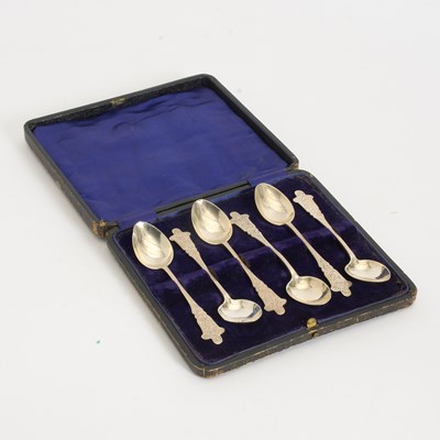 Lot 384 - Set of Six English Silver Sugar Spoons
