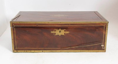 Lot 100 - Continental Brass-Bound Mahogany Lap Desk