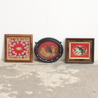 Lot 1 - Group of Three Framed Victorian Beadwork Panels