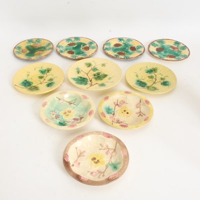 Lot 21 - Assorted Group of Nine Majolica Plates