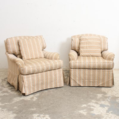 Lot 25 - Pair of Contemporary Upholstered Club Chairs