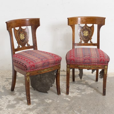 Lot 35 - Pair of Empire Style Mahogany Side Chairs