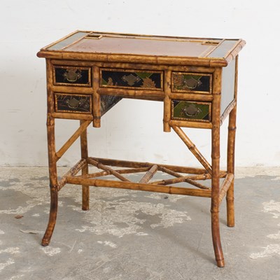 Lot 37 - Bamboo and Lacquer Writing Table