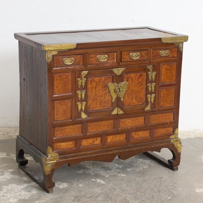 Lot 54 - Korean Brass Bound Chest
