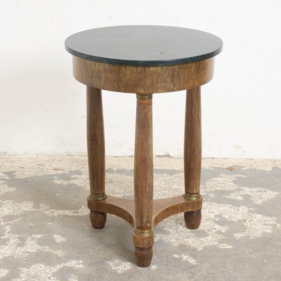 Lot 57 - Empire Mahogany Marble Top Bouillotte Table
