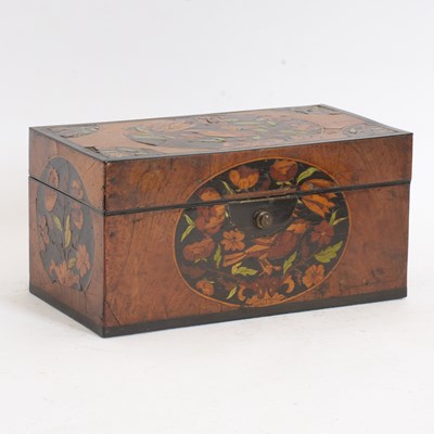 Lot 59 - Floral Inlaid Tea Caddy