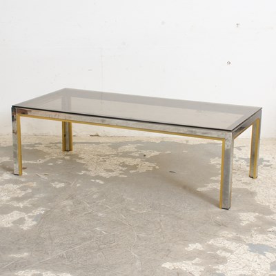 Lot 70 - Mid Century Modern Style Chrome and Brass Coffee Table