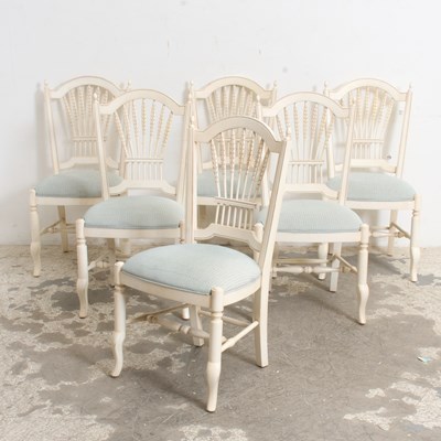 Lot 71 - Set of Six White Painted Dining Chairs