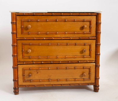 Lot 83 - Pine and Bamboo Miniature Chest