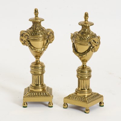 Lot 302 - Pair of Louis XVI Style Gilt-Metal Cassolettes