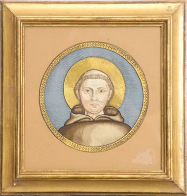 Lot 392 - Framed Needlework of St. Francis of Assisi