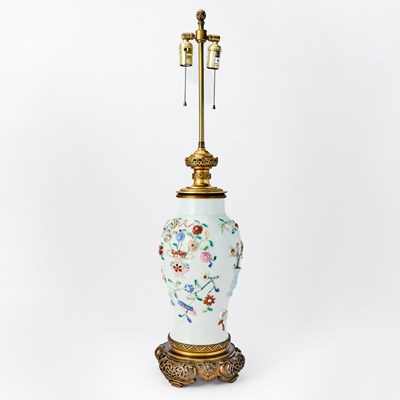 Lot 90 - Chinese Bronze-Mounted Famille Rose Porcelain Vase