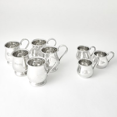 Lot 89 - Group of Eight Cartier Pewter Mugs