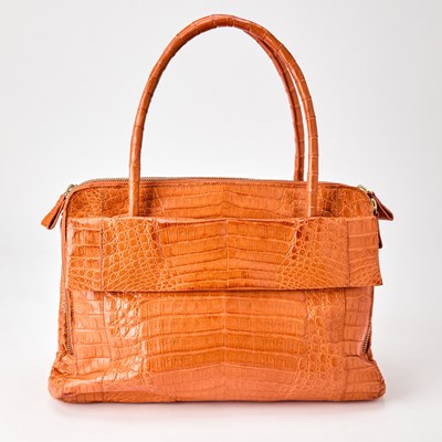 Lot 1210 - Nancy Gonzalez Orange Crocodile Bag