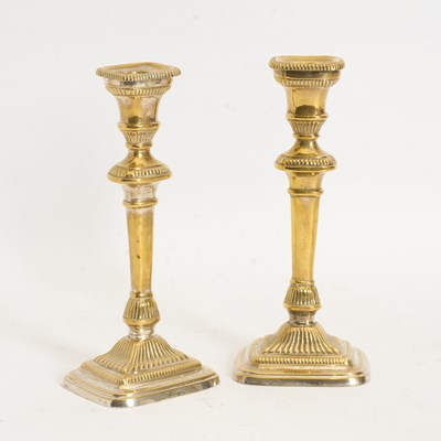 Lot 155 - Pair of Gilt Plated Candlesticks