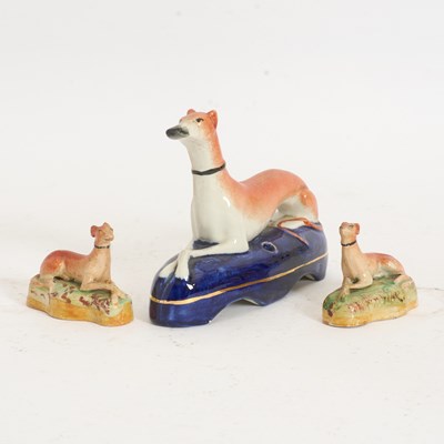 Lot 157 - Group of Three Staffordshire Whippets