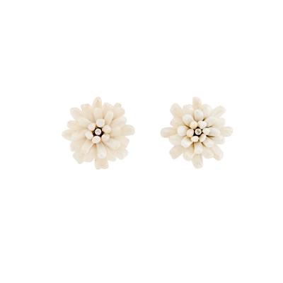 Lot 2196 - Two Gold, Freshwater Pearl and Diamond Flower Brooches