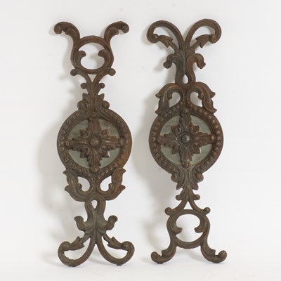 Lot 160 - Pair of Iron Mirror-Back Wall Brackets