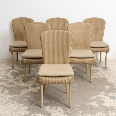 Lot 188 - Set of Six Painted Wicker Dining Chairs