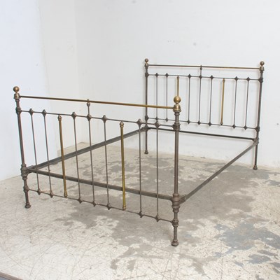 Lot 207 - Brass and Iron Bed Frame