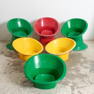 Lot 213 - Group of Nine Swedish Plastic Tub Chairs