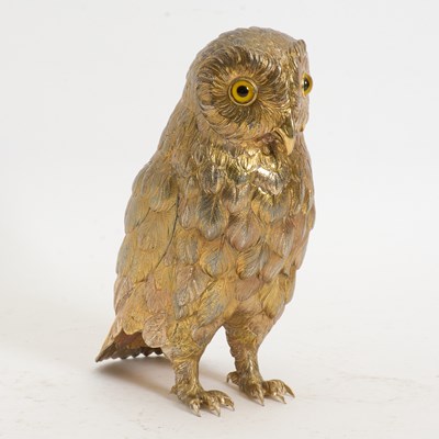 Lot 237 - Weighted Sterling Silver Gilt Owl