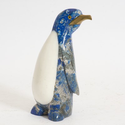 Lot 244 - Lapis Lazuli and Marble Penguin