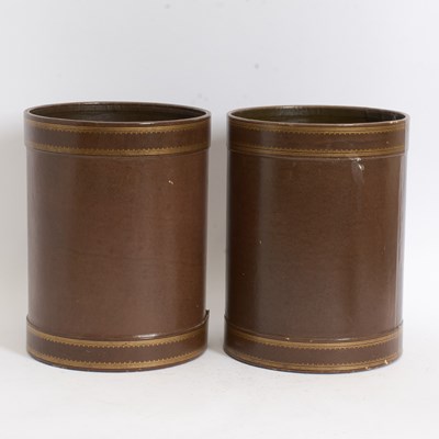 Lot 251 - Pair of Leather Waste Bins