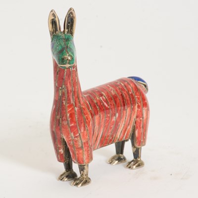 Lot 273 - Weighted Sterling Silver and Enamel Llama