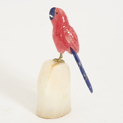 Lot 334 - Hardstone and Silver Macaw Figure