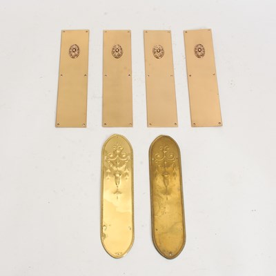 Lot 347 - Group of Six Brass Door Plates