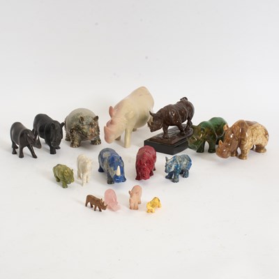 Lot 386 - Group of Sixteen Rhino Figures