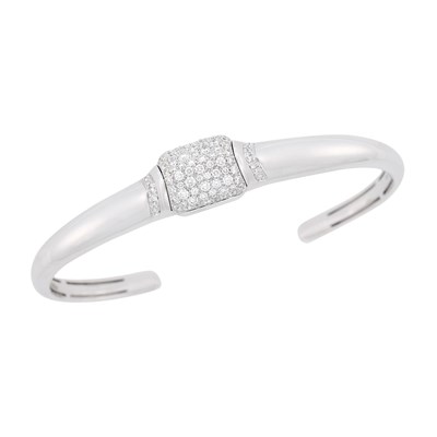Lot Bulgari White Gold and Diamond Bangle Bracelet