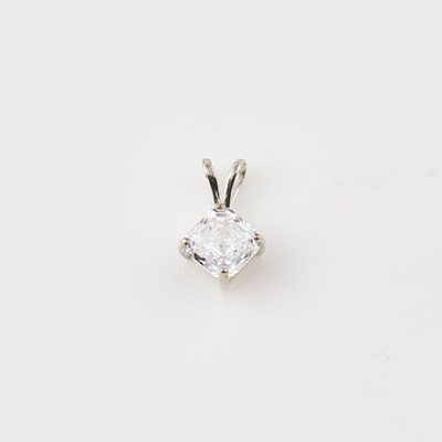 Lot Diamond Solitaire Pendant about 1.71 cts. with copy of GIA Report #15609840, Silver
