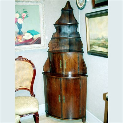 Lot 598 - Provincial Louis XVI Style Walnut Corner Cabinet