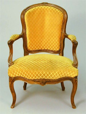 Lot 363 - Pair of Louis XV Walnut Fauteuils Mid 18th...