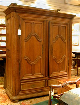 Lot 291 - Provincial Louis XV Oak Armoire Mid 18th...