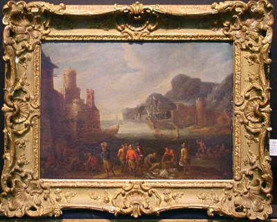 Lot 120 - Dutch School 17th Century PORT SCENE:...