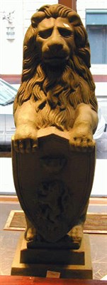 Lot 635 - Pair of Cast Iron Lions