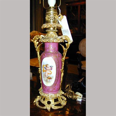 Lot 537 - Napoleon III Gilt-Bronze Mounted Porcelain Oil...