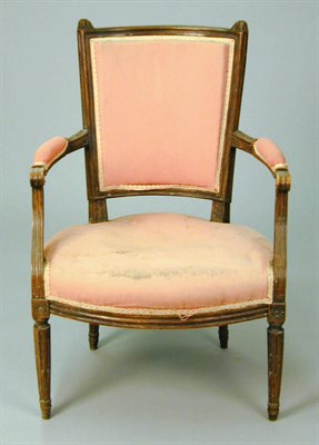 Lot 498 - Pair of Louis XVI Stained Beechwood Fauteuils...