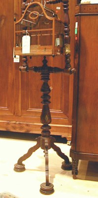 Lot 203A - Victorian Parquetry-Inlaid Bird Cage on Turned...