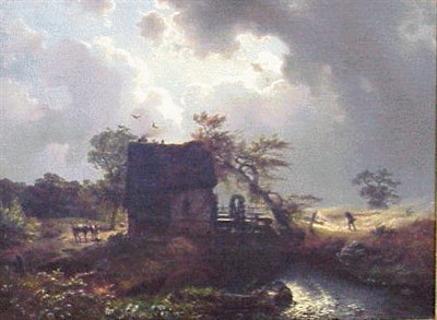 Lot 20 - Carl Hilgers German, 1818 - 1890 WINDY DAY...