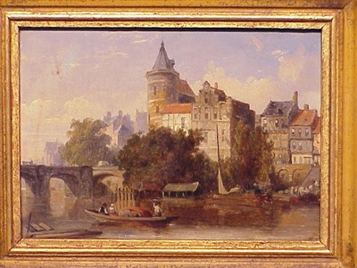 Lot 70 - Circle of Cornelis Springer CITYSCAPE: VIEW OF...